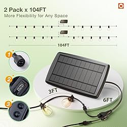 addlon 2 Pack*102FT(96+6) Solar String Lights