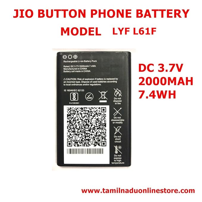 Pcs System Battery Battery For Lyf Jio F61f Button Type Mobile Amazon In Electronics