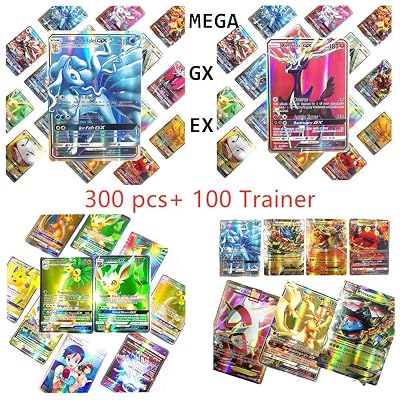 KoreaFashion Lovely 300Pcs English Gx Board Game Card Trading Cards Poke Mon Card Battle TCG Cards for Children Toy Thing You Must Have Gift Bags The