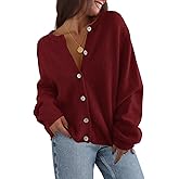 Saodimallsu Womens Cardigan Sweaters Button Down Long Sleeve Knit Outerwear 2025 Trendy Fashion Open Front Outfits