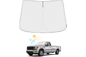 Canvcle Windshield Sun Shade for Ford F-150 2021-2025 2026 F150 Accessories Thicken 6-Layer Front Window Sunshade Cover Sun Visor Protector Foldable Block UV Rays Keep Vehicle Cool