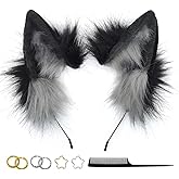 GaliaFaya Cat Wolf Fox Dog Ears Headband Handmade Faux fur Cosplay Halloween Costume Party
