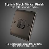 BG Electrical Nexus Metal 2 Way Double Light Switch Black Nickel NBN42 view 2