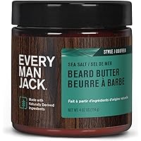 Every Man Jack Beard Butter- Subtle Sea Salt Fragrance - Rejuvenates, Hydrates, and Styles Dry, Unruly Beards While Relieving