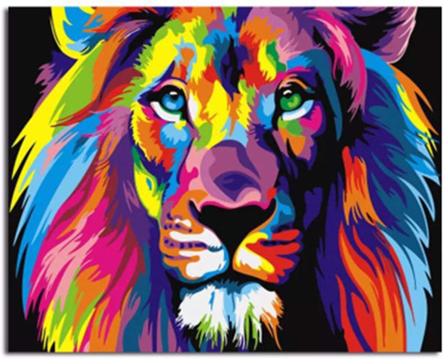 Painting by Numbers for Adults,Beginner DIY Painting by Numbers Kits Home Decor Gift, Without Frame 16x20 Inch (Lion)
