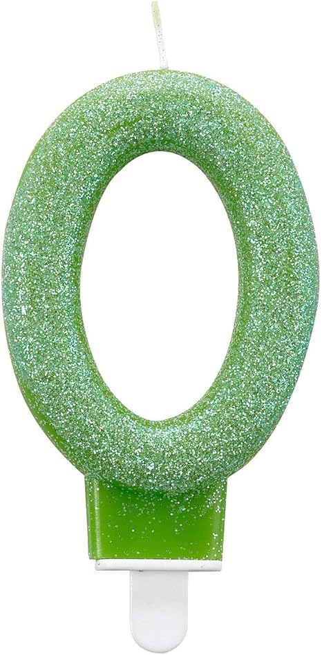 Amazon アムスキャン Amscan ラメ ナンバー キャンドル 数字 ロウソク 誕生日 バースデーケーキ 0 グリーン キャンドル キャンドルスタンド オンライン通販