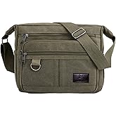 Rfid Crossbody Messenger Bag with Water Bottle Holders, 13 inch Laptop Shoulder Bag, Sling Satchel Purse w/Built-in Wallet