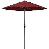 California Umbrella 7.5' Rd Casa Series Alum Patio Umbrella, Crank Lift, Auto Tilt, Red