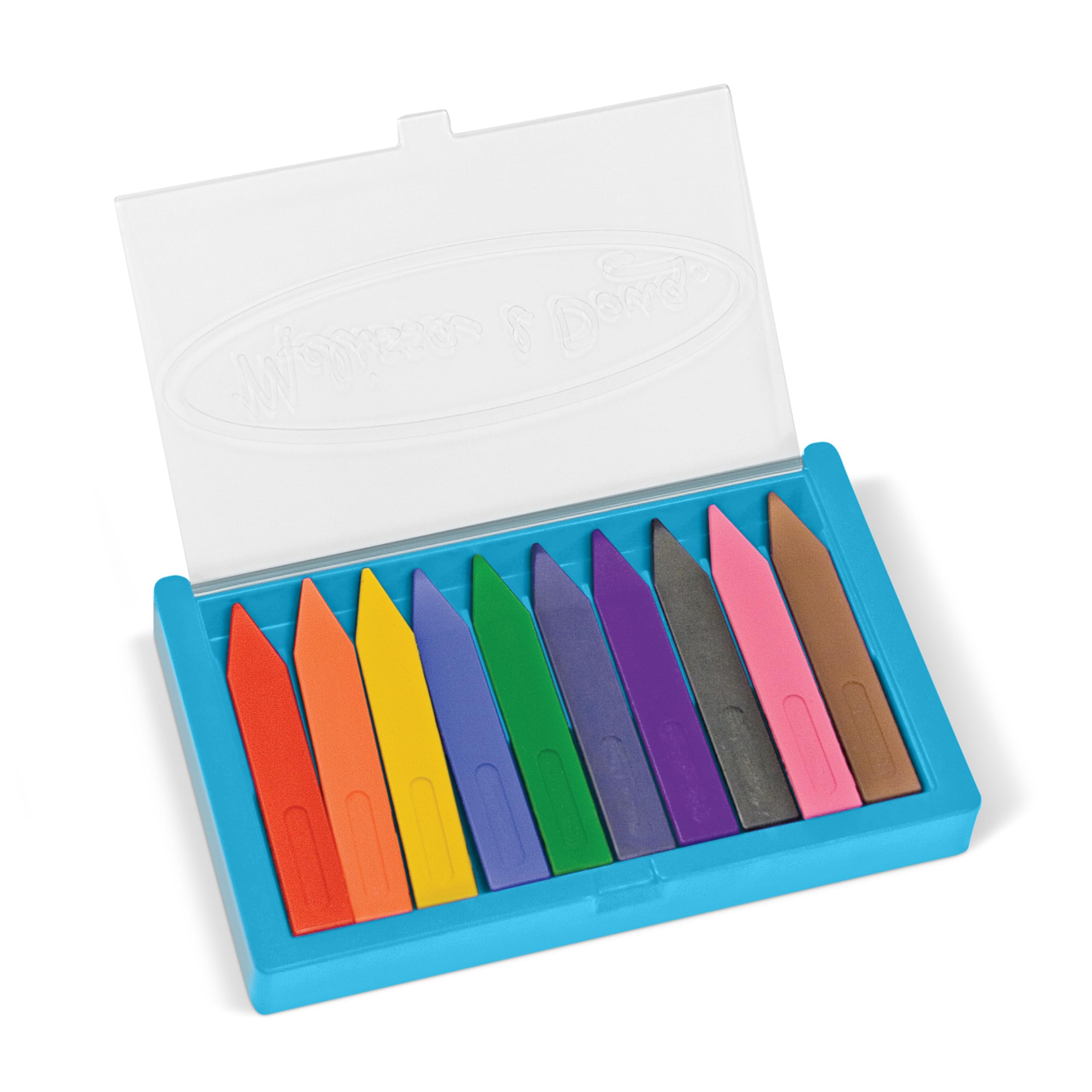 Melissa & Doug Jumbo Triangular Crayons - 10-Pack, Non-Roll, Flip-Top Case