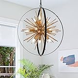 TACDANDM 23.2'' Black Gold 12-Light Globe Sputnik
