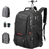 Travel Vacuum Backpack with Wheels for Women Men, 50L Rolling Vacpack Backpack with Vacuum System, Laptop Compartment, TSA Lock, Dry-Wet Pocket Luggage suitcase, Air Travel, Weekend Trips