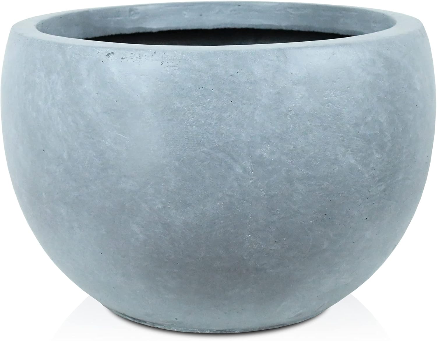 Kante RC0049C-C60611 Lightweight Concrete Outdoor Round Bowl Planter, Slate Gray