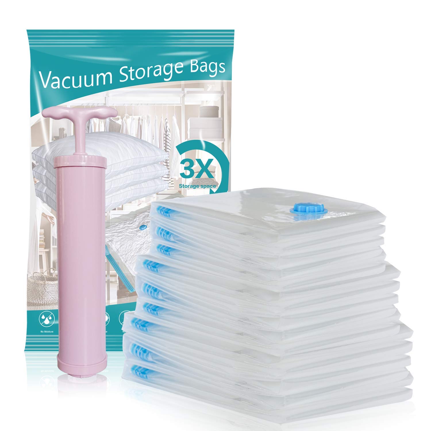 Travel Vacuum Storage Bags Clothes Comforter Blankets Mattress Pillows