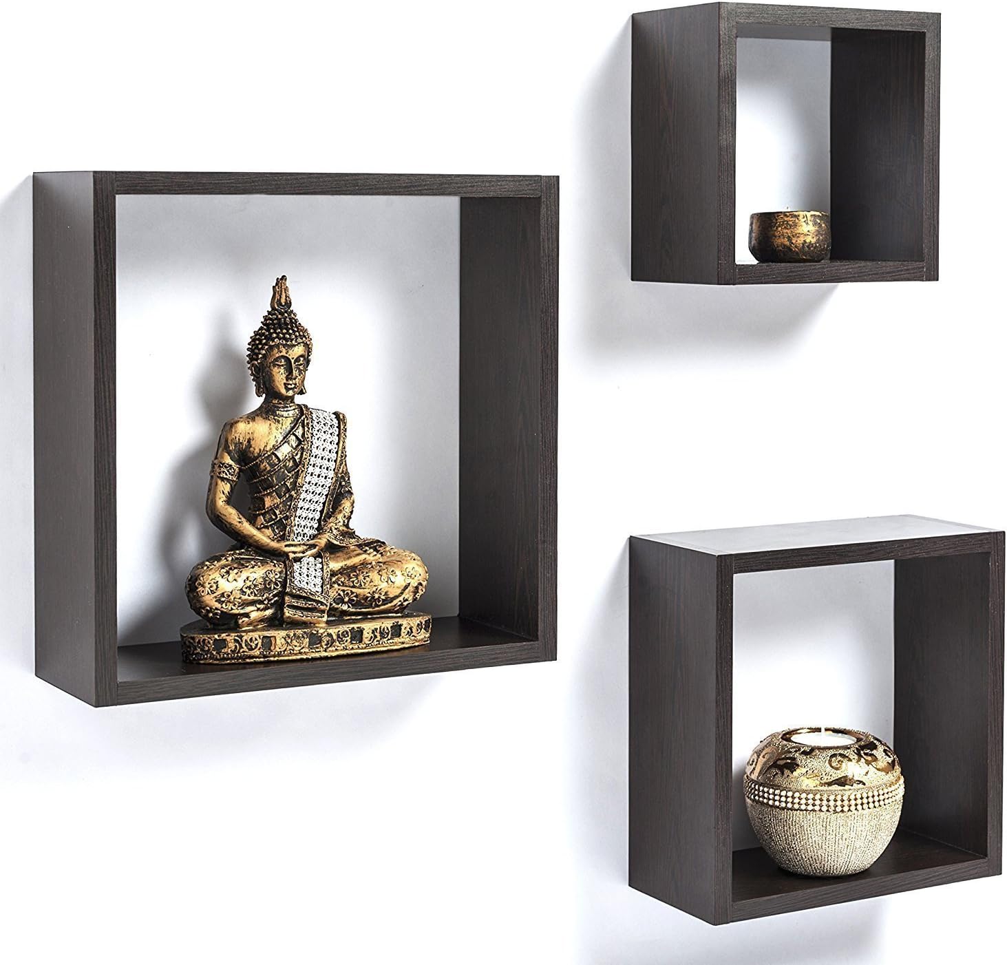 Artesia Square Nesting Shelf with 3 Shelves (Brown)