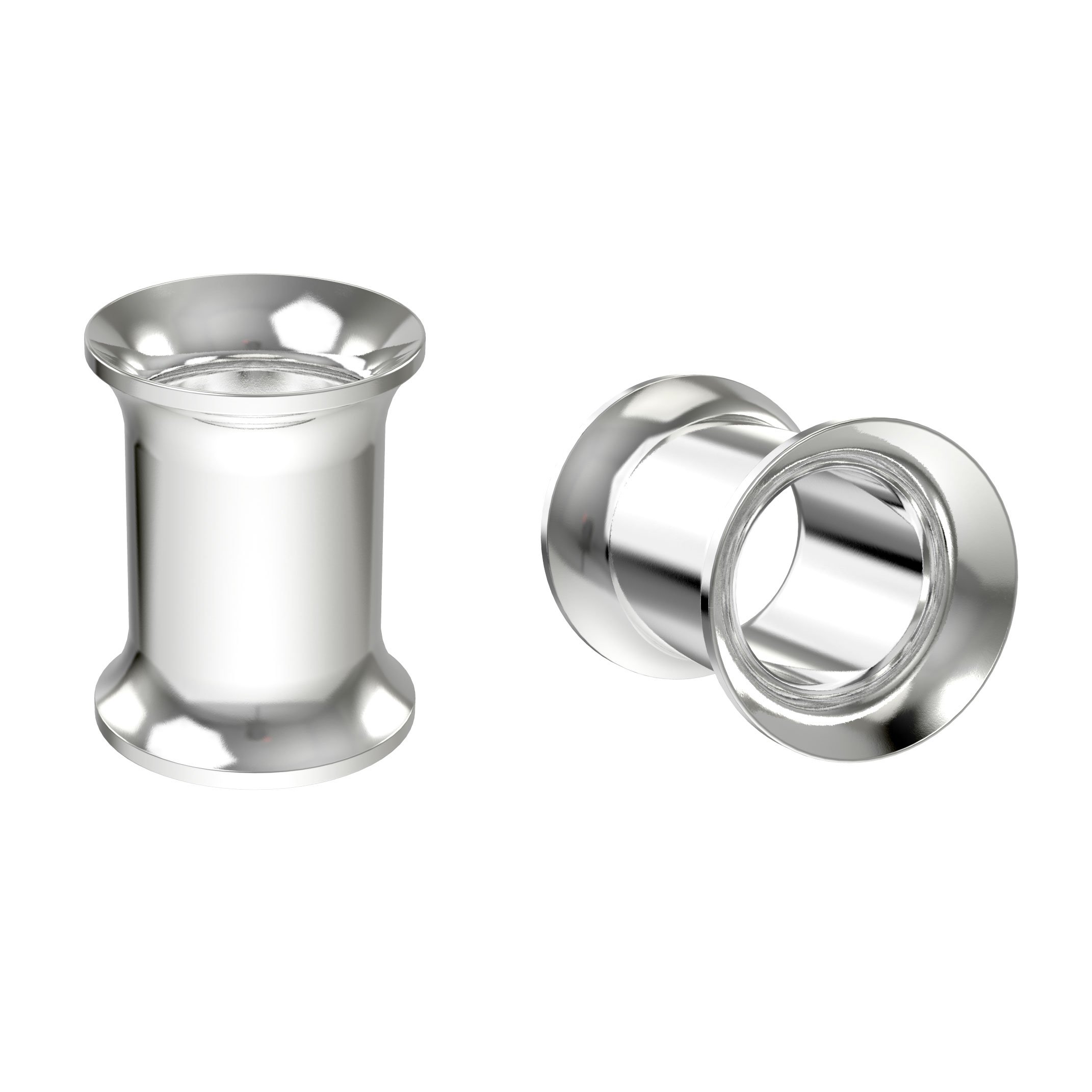 Bling Piercing 2pc 1g Surgical Stainless Steel Tunnel Plugs 7mm Metal Gauges Earrings Flesh Expander Double Flared