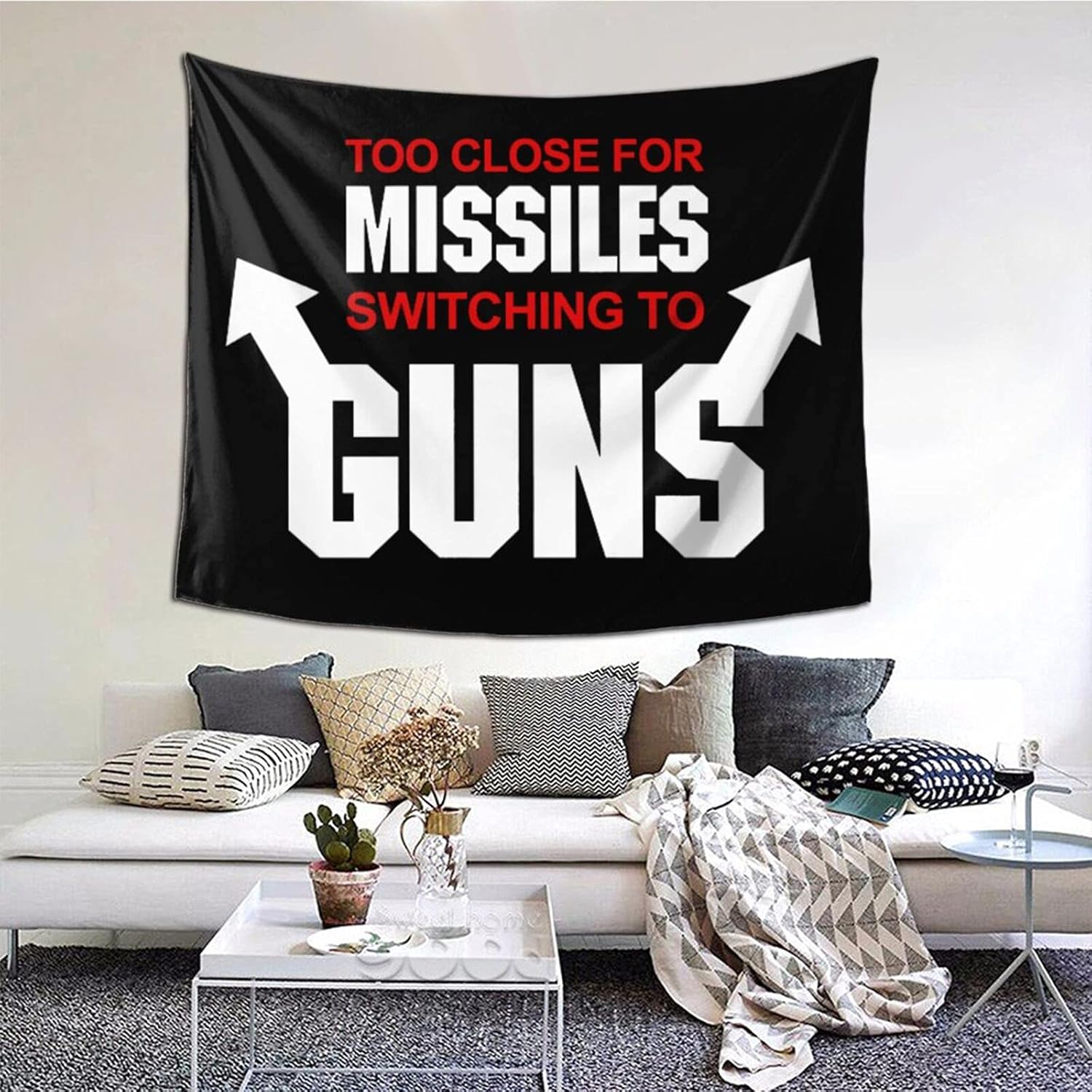 Classic Top Gun Too Close For Missiles Tapestries With Art Nature Home Stylish Wall Hangings Tapestry Bedroom Party Decor (60 X 51 Inch)