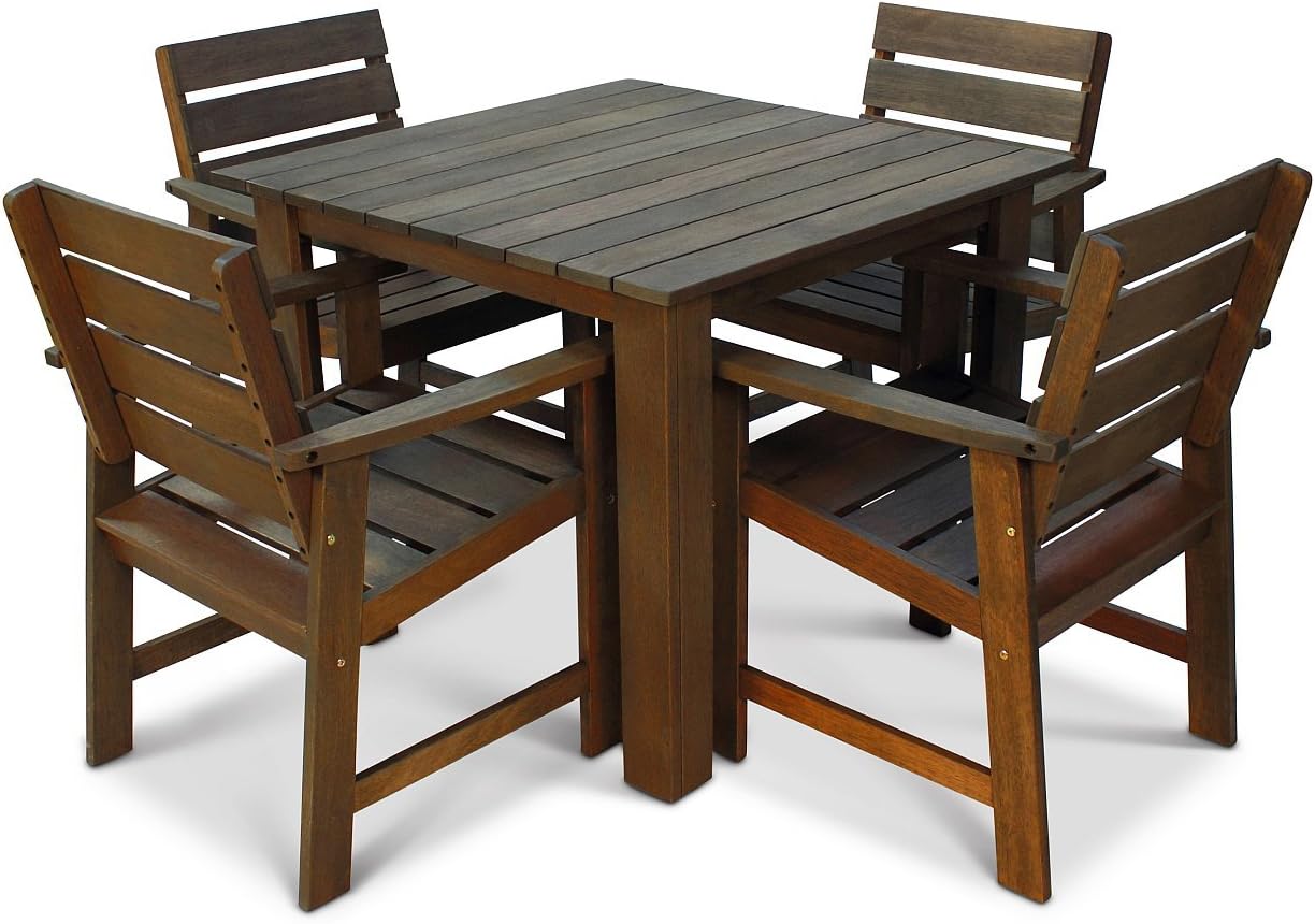 Hgg Shorea Hardwood Garden Furniture Square Garden Table 4 Seater Patio Set Garden Dining Set Outdoor Solid Wood Garden Furniture Amazon Co Uk Garden Outdoors