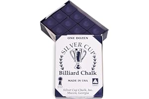 Silver Cup Pool Table Chalk in Purple - 12 Pc Set