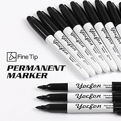 Yocfon Permanent Markers, 72 Count Black Permanent