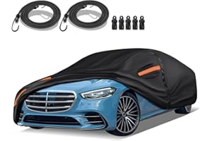 QUYDDC 16-Layer Special Full Car Cover Fit for 2006-2023 MERC-edes Benz S Series S400 S550 S63 AMG, Ultra Heavy 600D Oxford Cloth, All-Weather Protection Summer Sun Exposure Winter Snow Rain Dust UV