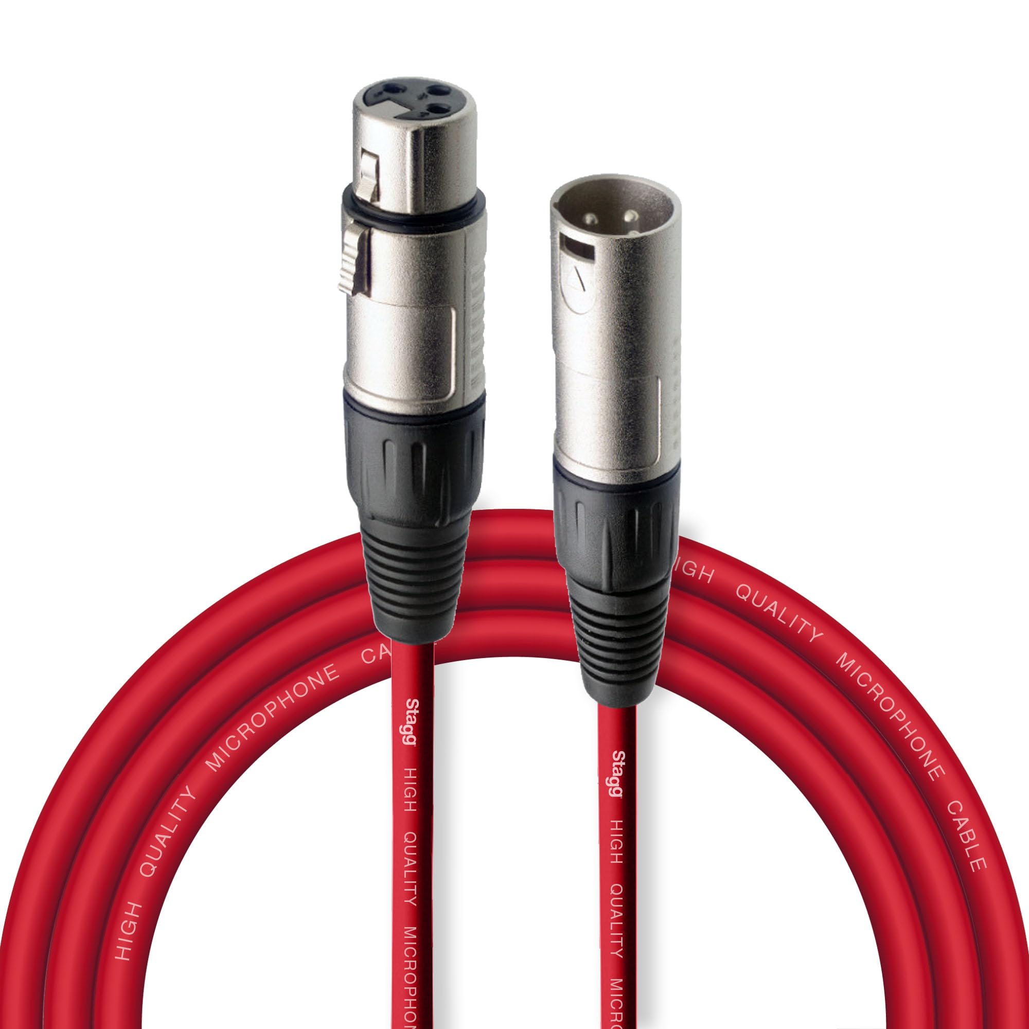 Stagg SMC3 CRD 3 m XLR to XLR Microphone Cable - Red