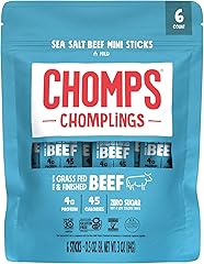 CHOMPS Chomplings Sea Salt Beef Mini Sticks 6 in one pack, 3 OZ