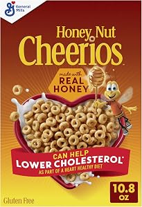 Cheerios Honey Nut Breakfast Cereal, Heart Healthy, Gluten Free, 10.8 oz | Real Honey & Natural Almond Flavor, Can Help Lower