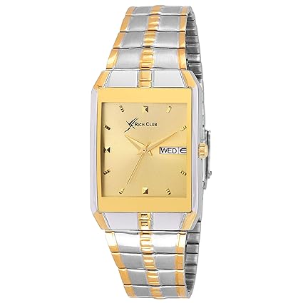 RC-1947 Dual Tone Indian Gold Plating Day and Date Display Watch - for Men