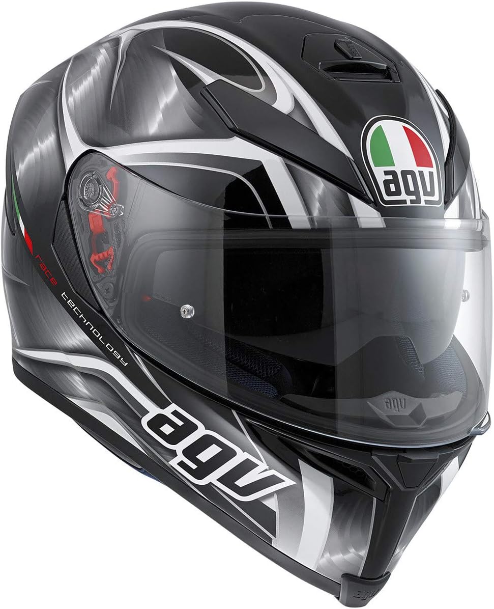 AGV K5 S Hurricane Black Gunmetal White, Free Pinlock Included (L)