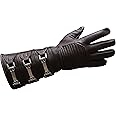 URBAN BUCK Real Leather Gauntlet Costume Long Regular Fit Mens Assorted Buckle Cosplay Glove