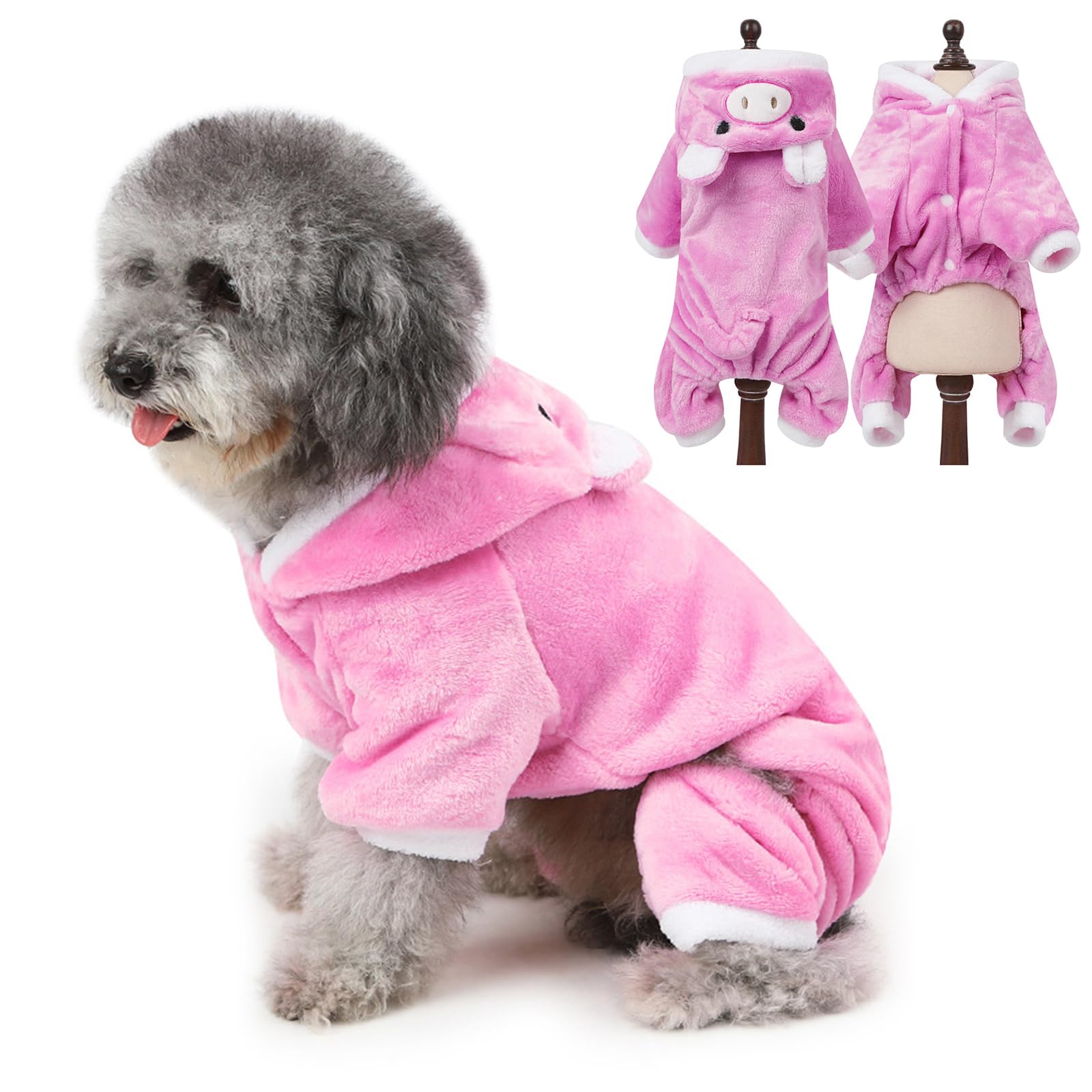PETCUTE Dog winter coat dog jumper Warm dog hoodies plush jacket for dog Cute dog clothes puppy Jumpsuit Dog Pullover L