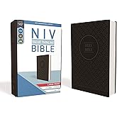 NIV, Value Thinline Bible, Large Print, Leathersoft, Gray/Black, Comfort Print
