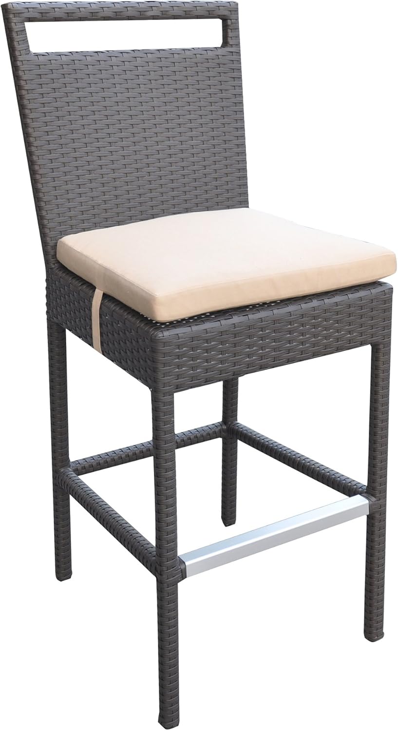 Armen Living Tropez Patio Wicker Bar Set: Furniture & Decor