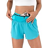 FlipBelt High Waisted Quick-Dry Air Running Shorts Workout Sport Layer Active Shorts with Pockets and Built in Running Belt