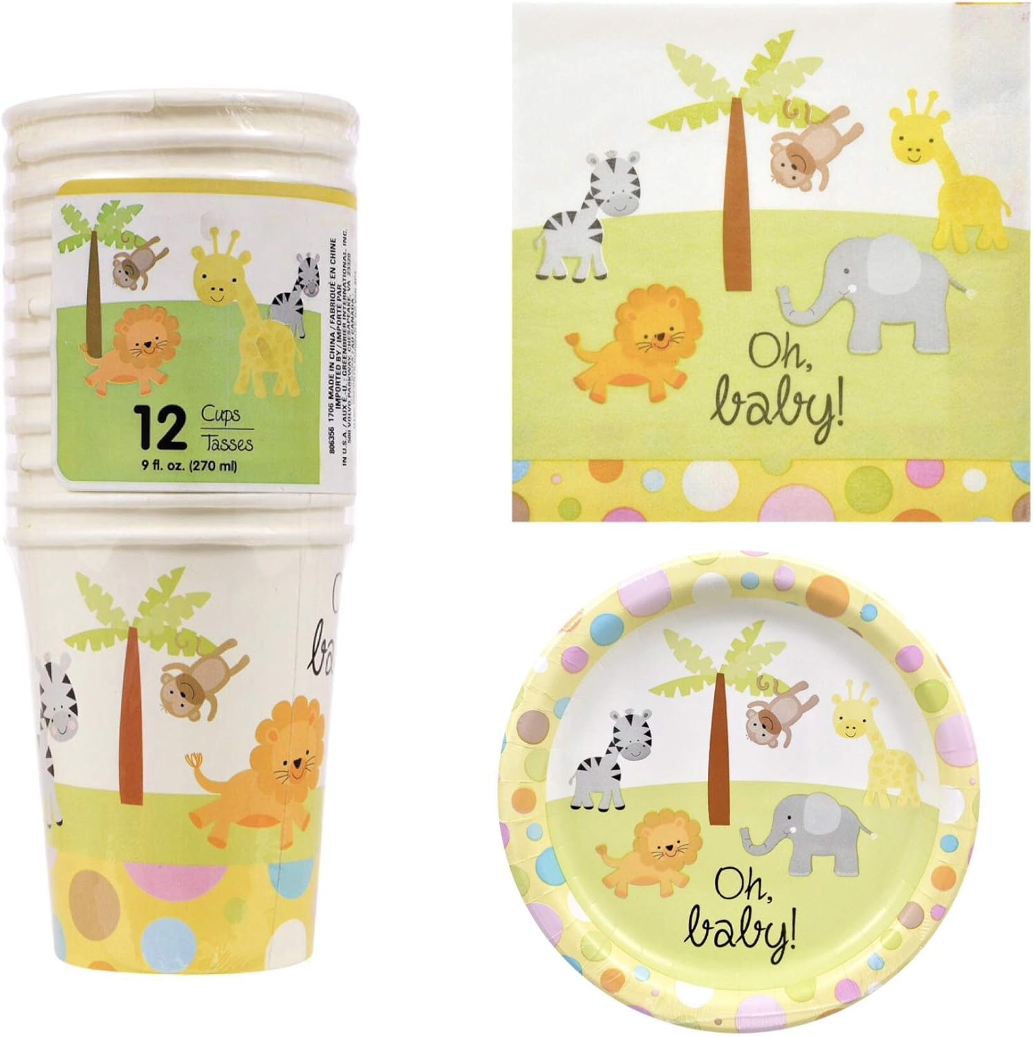 baby shower plates and cups