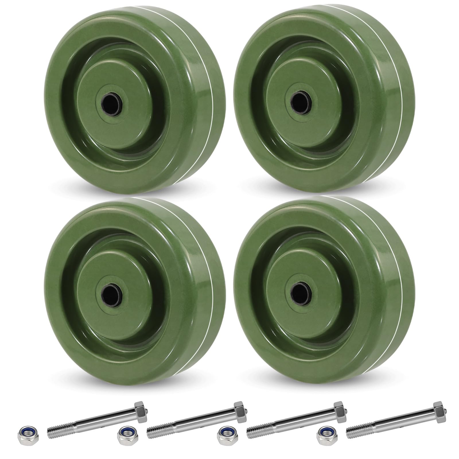 Photo 1 of 4"X1.5" Caster Wheels, Hi Temperature Wheels- Oven Rack Caster Replacement Wheel, Set of 4 with Strong Capacity 2800 LB, Temperature Range:-40F to 525F. Use for Ovens, and Dryers (4 Pack)