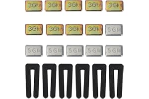 LASUROA 21pcs Ceiling Fan Balancing Kit, Including 6 Self Adhesive Metal 5g Weights and 9 Metal 3g Weights and 6 Plastic Balance Clips Ceiling Fan Blade Balancing Kit