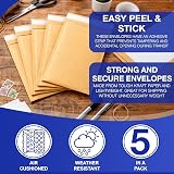 Navoys DL Padded Brown Envelopes 15cm x 21cm 5 Pack Peel & Seal view 3