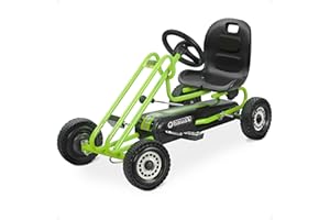 hauck Kids Pedal Go Kart, 4 Wheel Bike Cart, Ages 4-8, Lightning Ride, Race Green - Outdoor Bicycle Karts with Plastic Wheels for Boys and Girls