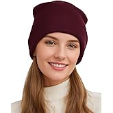 Womens Satin Lined Beanie Wool Knit Cuffed Warm Winter Hats for Women Men Soft Slouchy Silk Lining Beanies Skull Cap