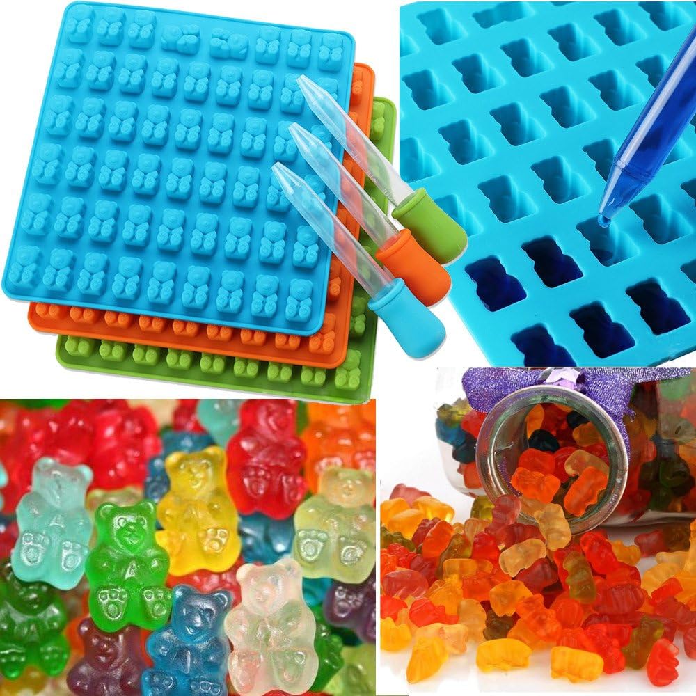 FAERIE 53 Cavity Silicone Gummy Bear Chocolate Mold Candy Maker Ice Tray Jelly Moulds