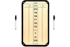 GoSports Dry Erase Steel Darts Scoreboard - Cricket and 01 Dart Games with 2 Magnetic Markers