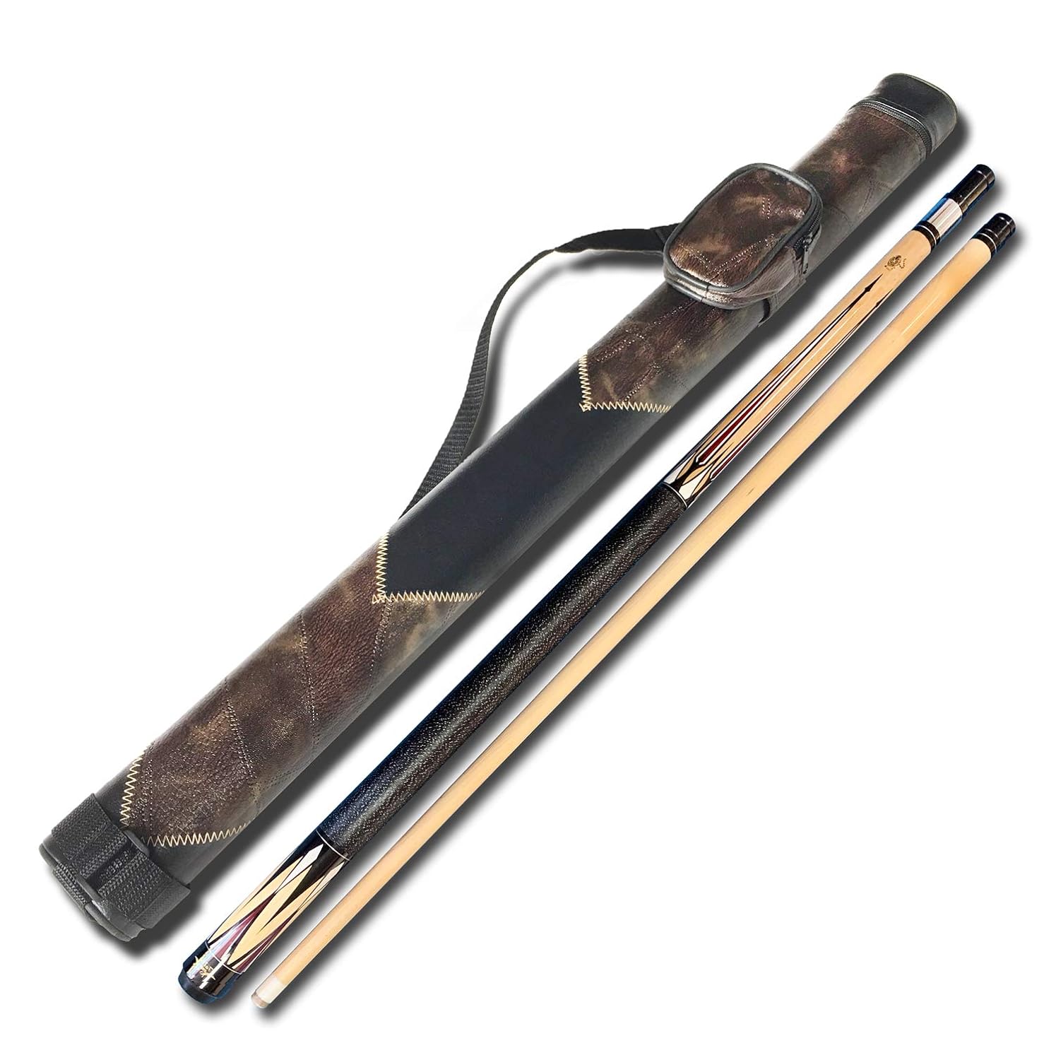 fast shipping to you TaiBA 2Piece Pool Stick + Hard Case, 13mm Tip, 58', Linen Wrap, Hardwood