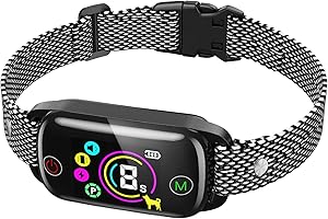 Bark Collar, Dog Bark Collar for Large Medium Small Dogs, Thunbest Rechargeable Anti Bark Collars for Dogs with 8 Adjustable Sensitivity, Bark Shock Collar with 4 Barking Training Modes (Black)
