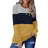 CRAZY GRID Womens Trendy Long Sleeve Shirts Casual Loose Soft Sweatshirt Fall Tops