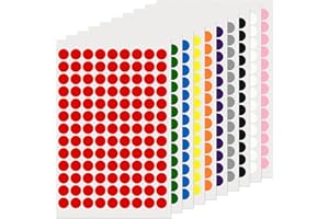FINDAT Multicolors Round Labels 1/2 Inch Color Coding Circle Dot Stickers Vinyl Waterproof Self-Adhesive Removable Sticky Nam
