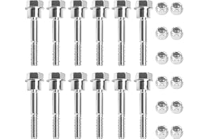 EZYPAK 12 Pack 580790401 588077502 Shear Pin Bolts and Nuts Kit, Compatible with Craftsman, Husqvarna, Poulan, Poulan Pro, AYP 2 Stage Snow Blowers, Fits for 192090, 532187494,532192090,532188243, 588077501