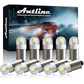 Antline BA9S BA9 1895 1891 53 57 47830 64111 3893 LED Bulb White, Super Bright Canbus Error Free 12 Volt Replacements for Interior Dome Map Lamp License Plate Glove Box Lights (Pack of 10)