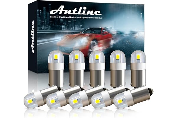 Antline BA9S BA9 1895 1891 53 57 47830 64111 3893 LED Bulb White, Super Bright Canbus Error Free 12 Volt Replacements for Int