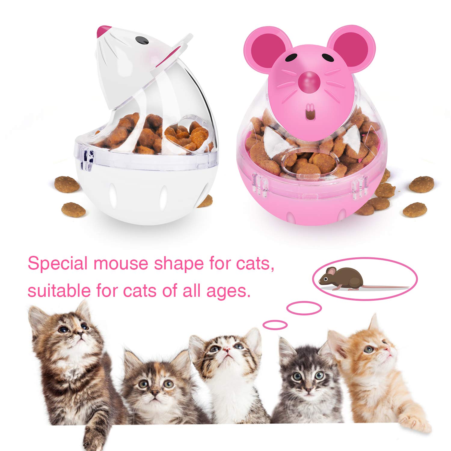 Legendog Cat Food Ball Slow Feed Mice Tumbler Shaped Pet Treat Ball Cat Food Toy